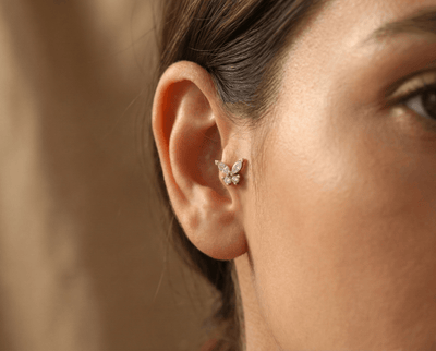 14k äkta guld helix örhänge - Tragus guld smycken