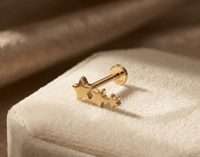 Tragus piercing guld - stift örhängen äkta 14k guld