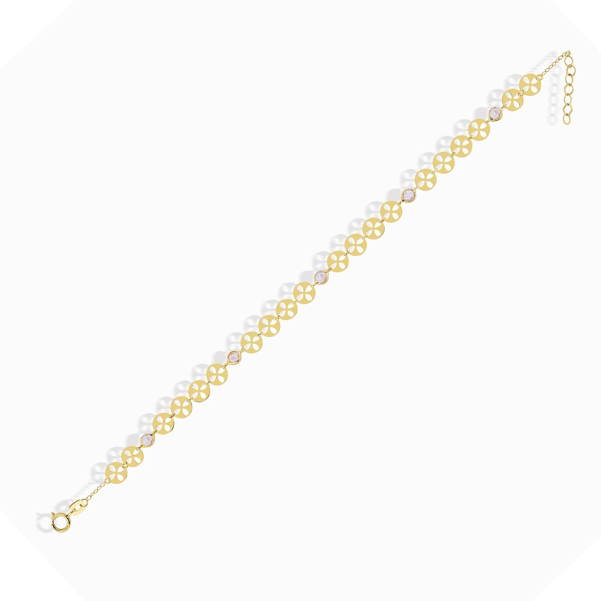 14K Äkta Guld Armband Dam – Minimalistiskt Guldarmband med Runda Detaljer - Noxlookjewelry