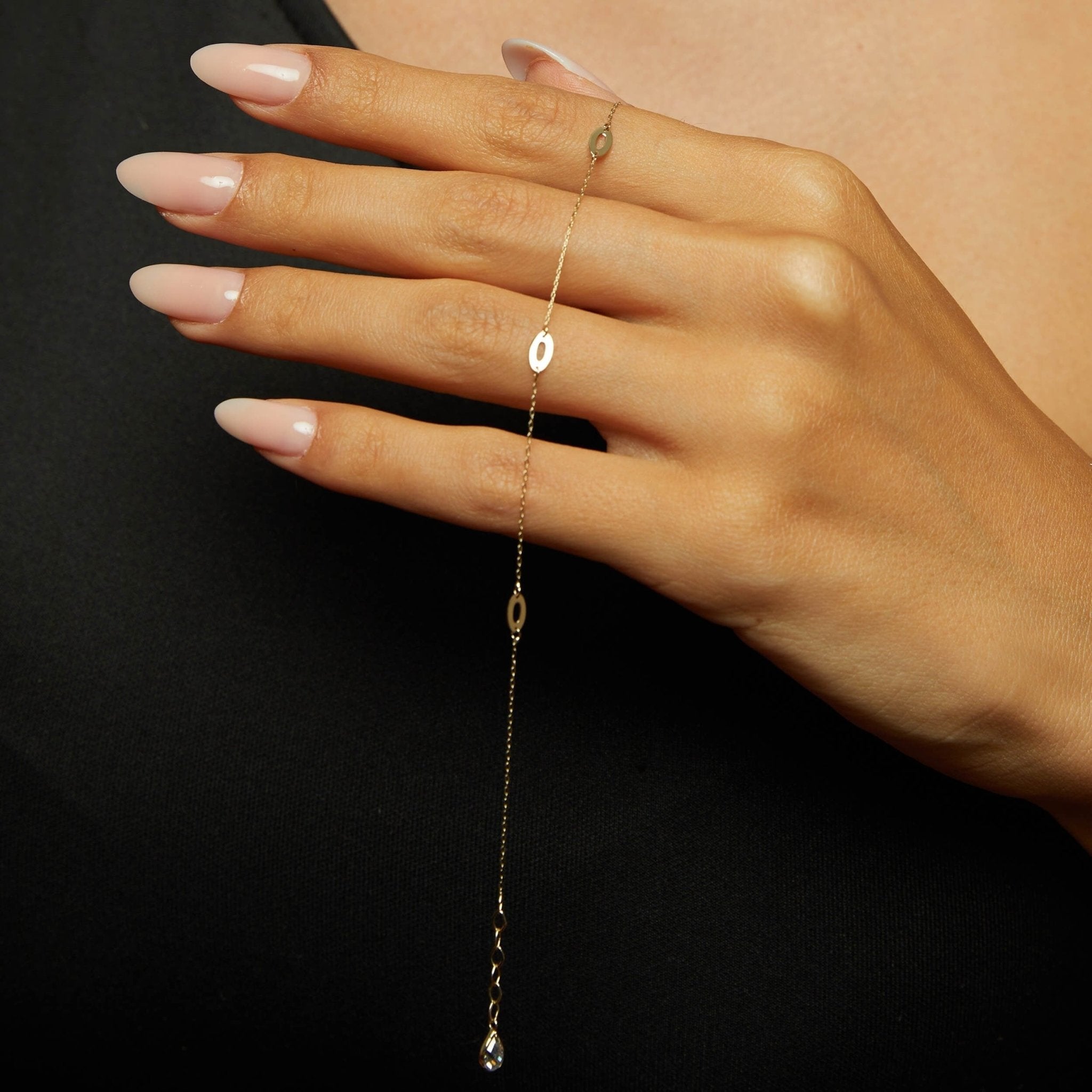 14K Äkta Guld Armband Dam – Tunt Guldarmband med Ovala Länkdetaljer - Noxlookjewelry