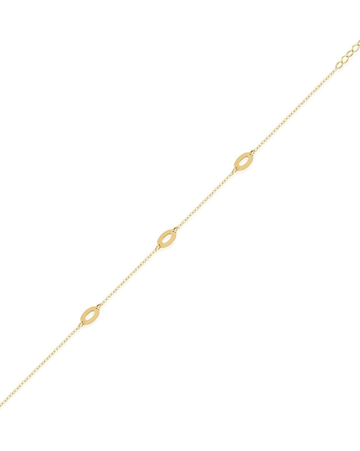 14K Äkta Guld Armband Dam – Tunt Guldarmband med Ovala Länkdetaljer - Noxlookjewelry