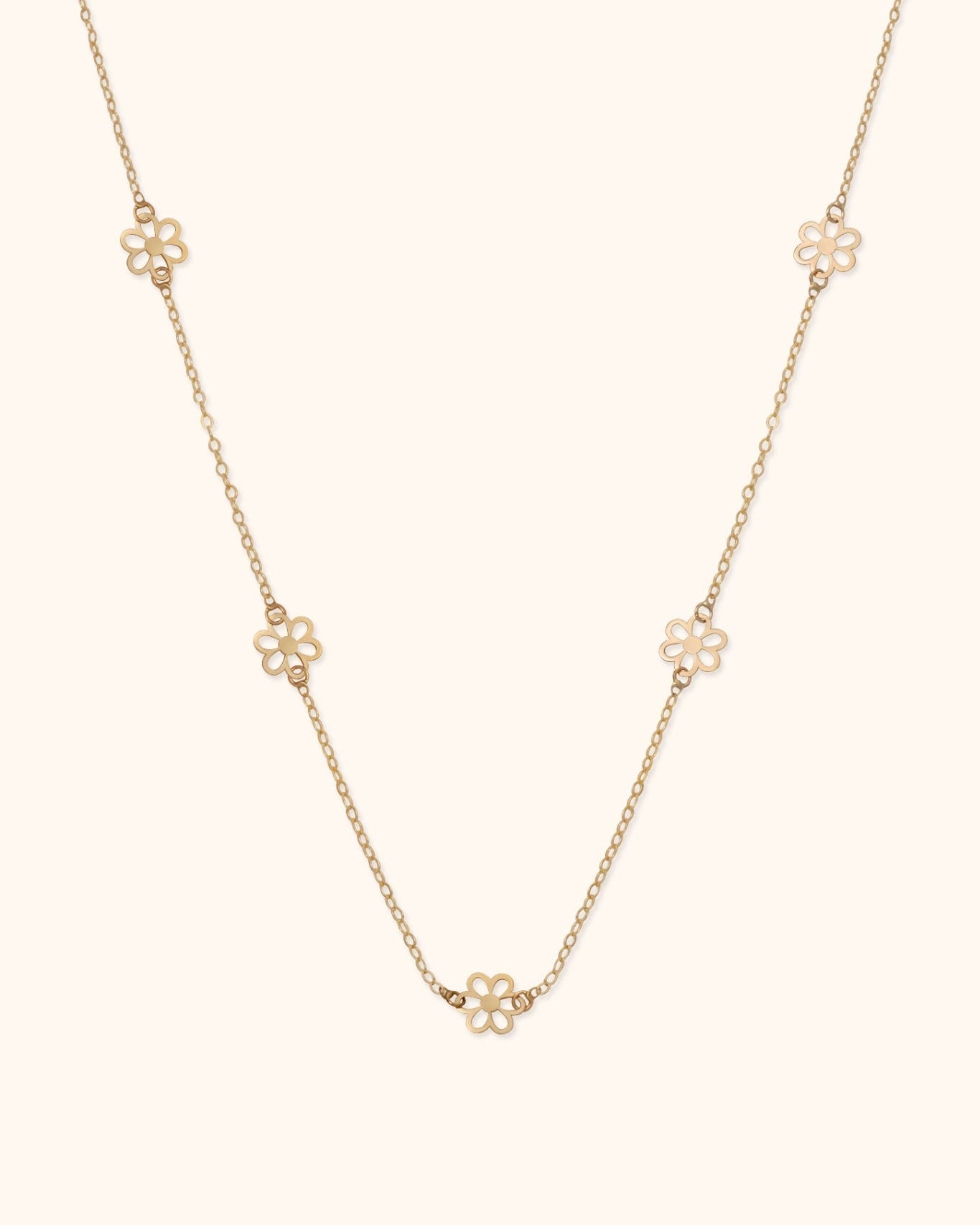 14K Äkta Guld Blomma Halsband Dam – Elegant Blomster Halsband i 585 Guld - Noxlookjewelry