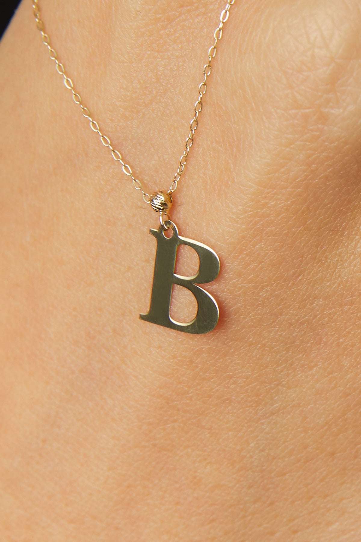 14K Äkta Guld Bokstav Halsband Dam – Personligt Initial Halsband A–Z - Noxlookjewelry