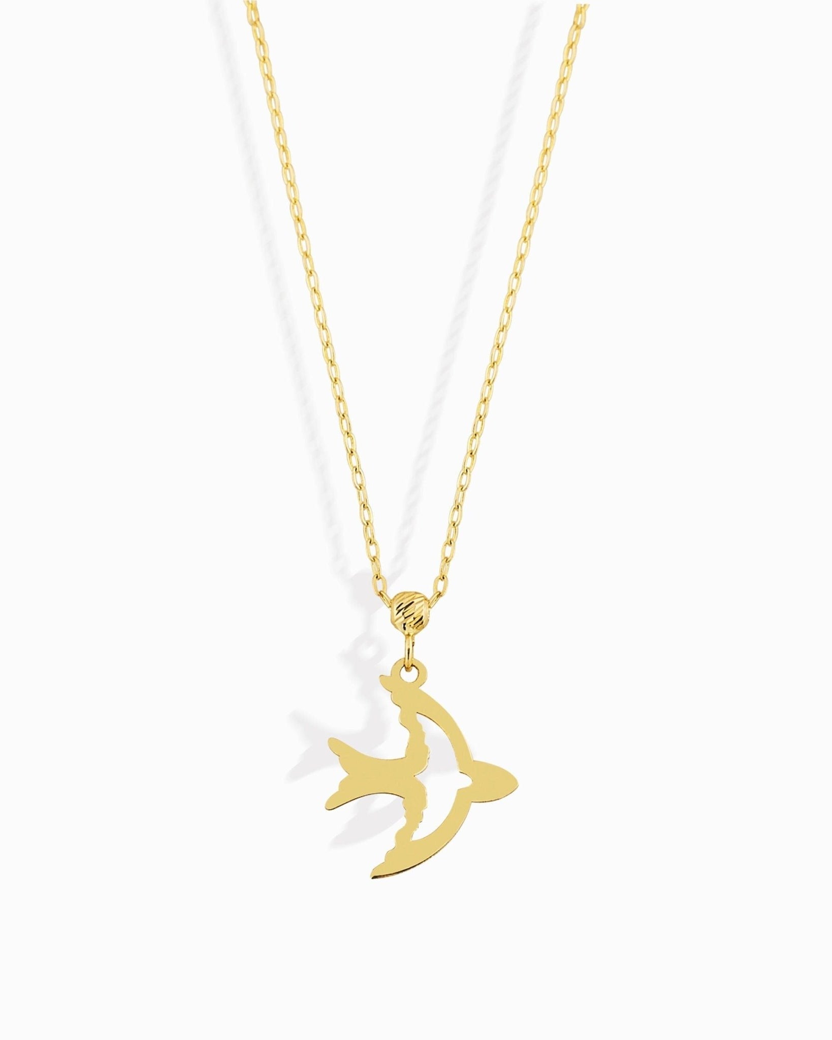 14K Äkta Guld Fågel Halsband Dam – Minimalistiskt Bird Pendant - Noxlookjewelry