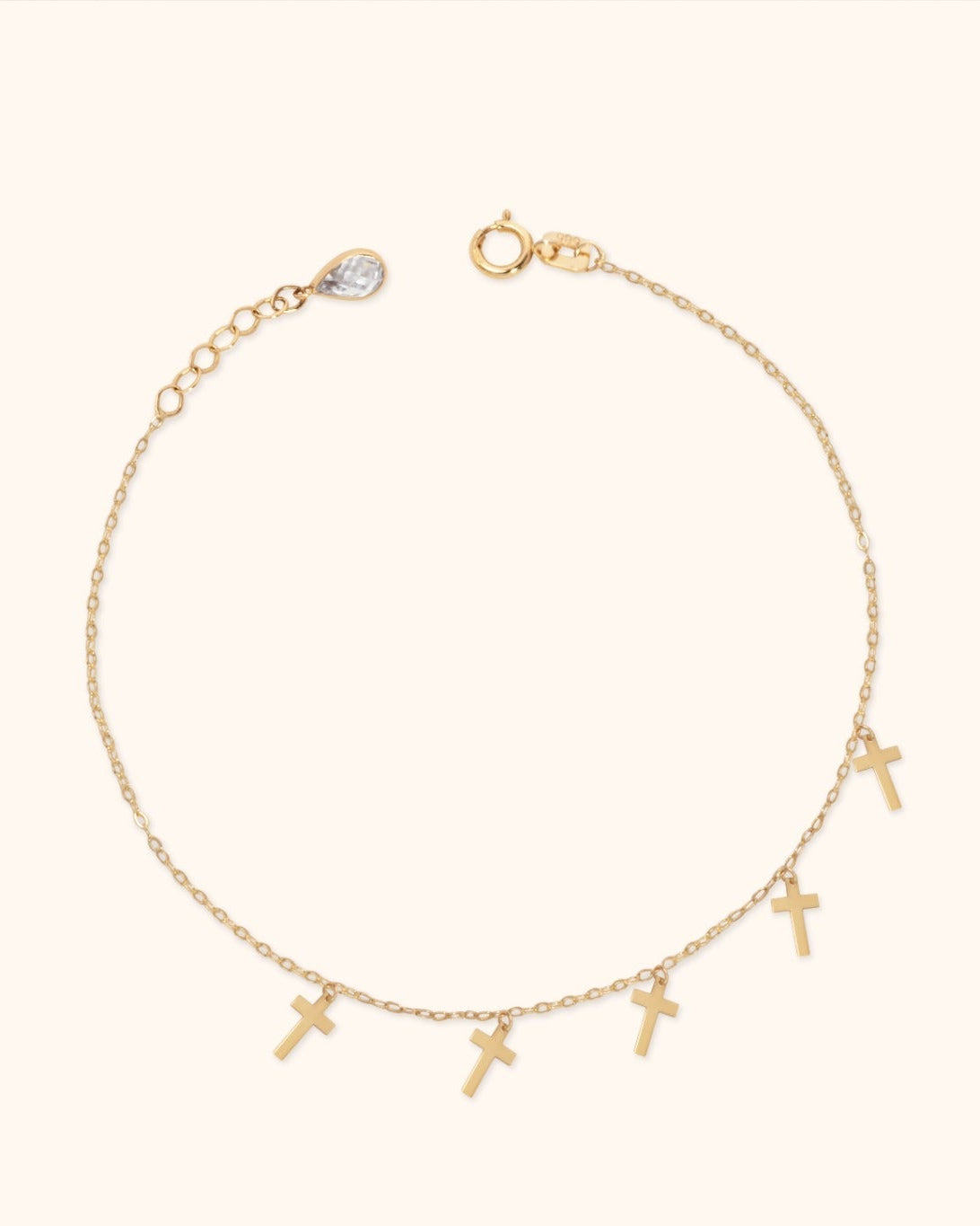 14K Äkta Guld Kors Armband Dam – Minimalistiskt Guldarmband med Kors - Noxlookjewelry