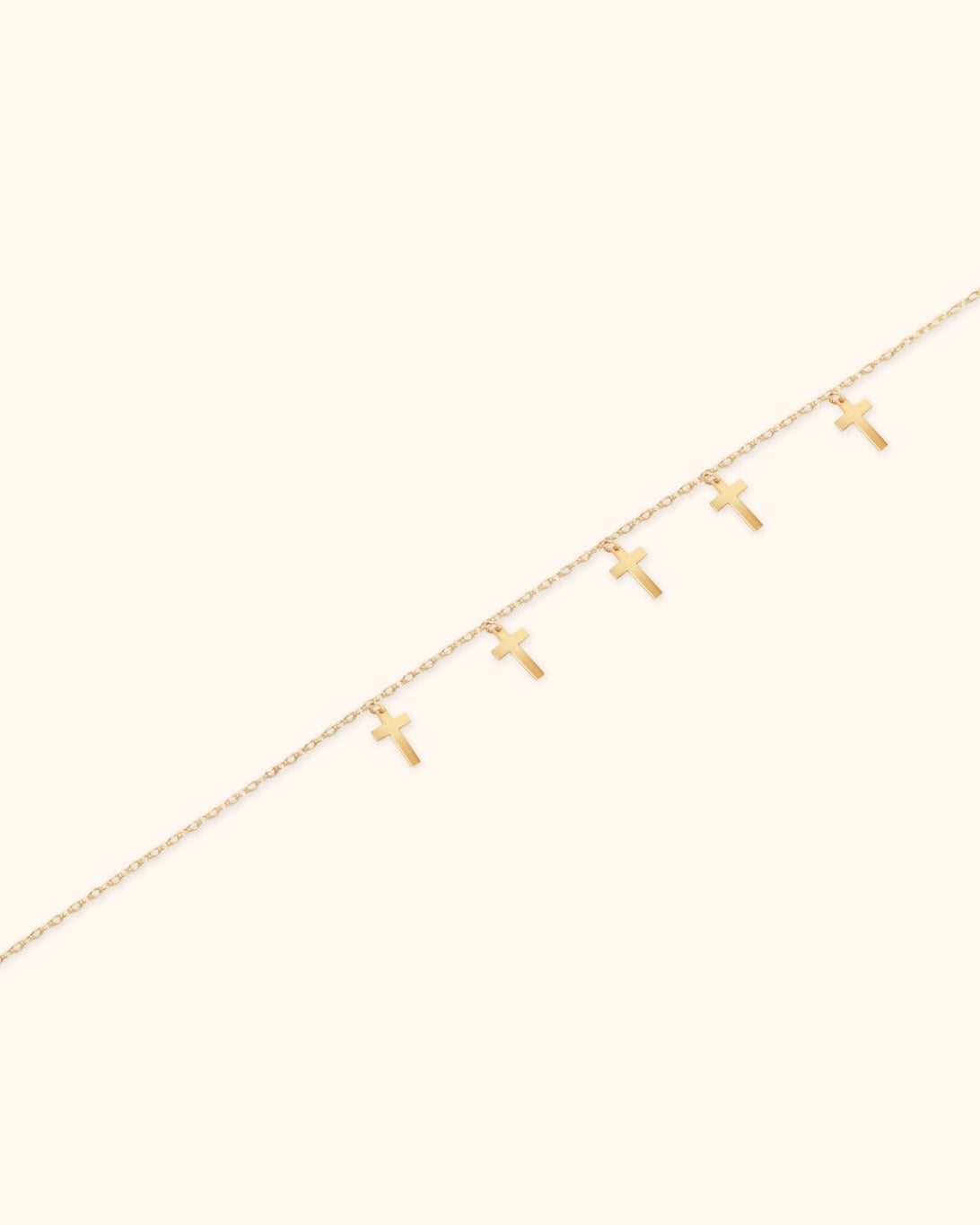 14K Äkta Guld Kors Armband Dam – Minimalistiskt Guldarmband med Kors - Noxlookjewelry