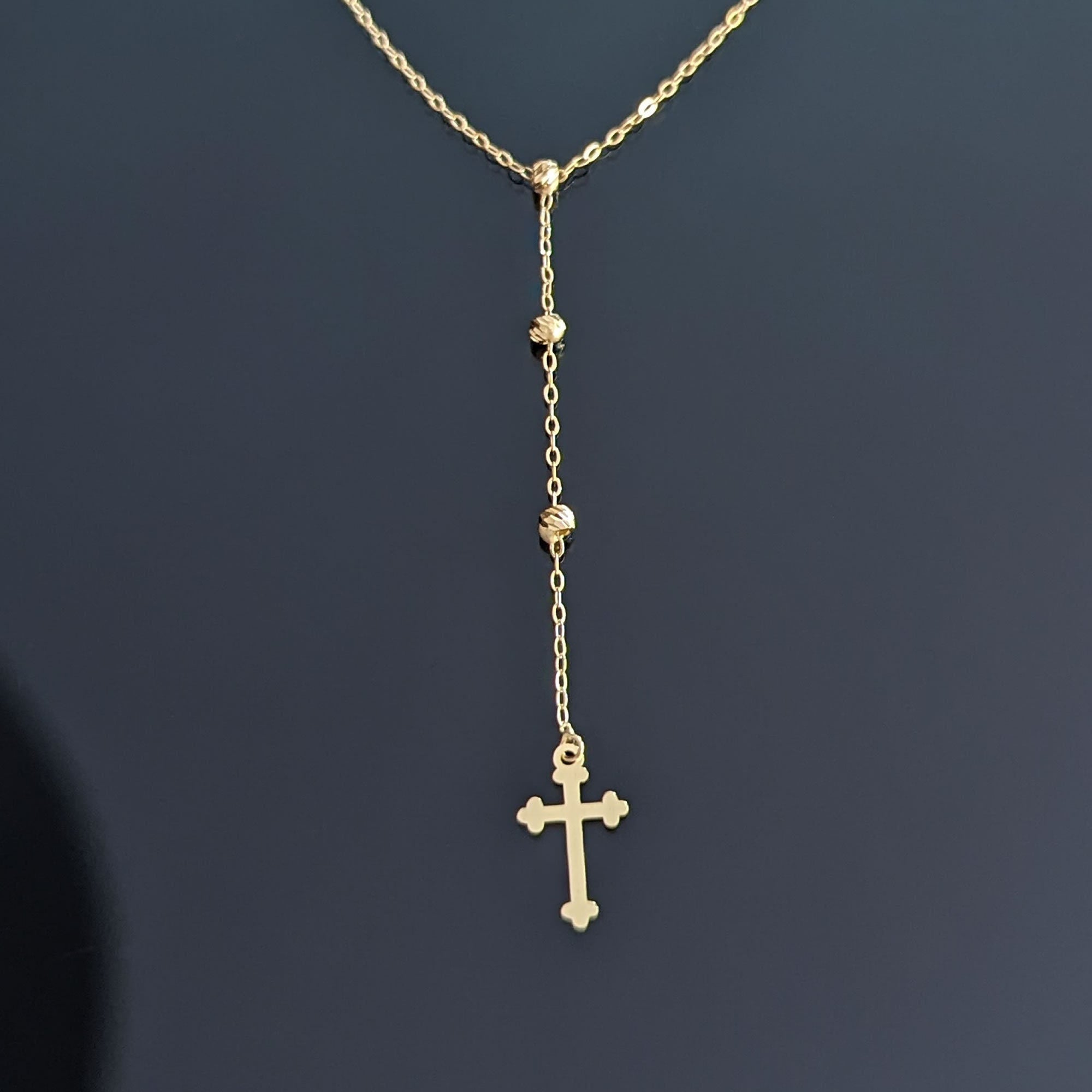 14K Äkta Guld Kors Halsband Dam – Elegant Guldhalsband med Kors - Noxlookjewelry