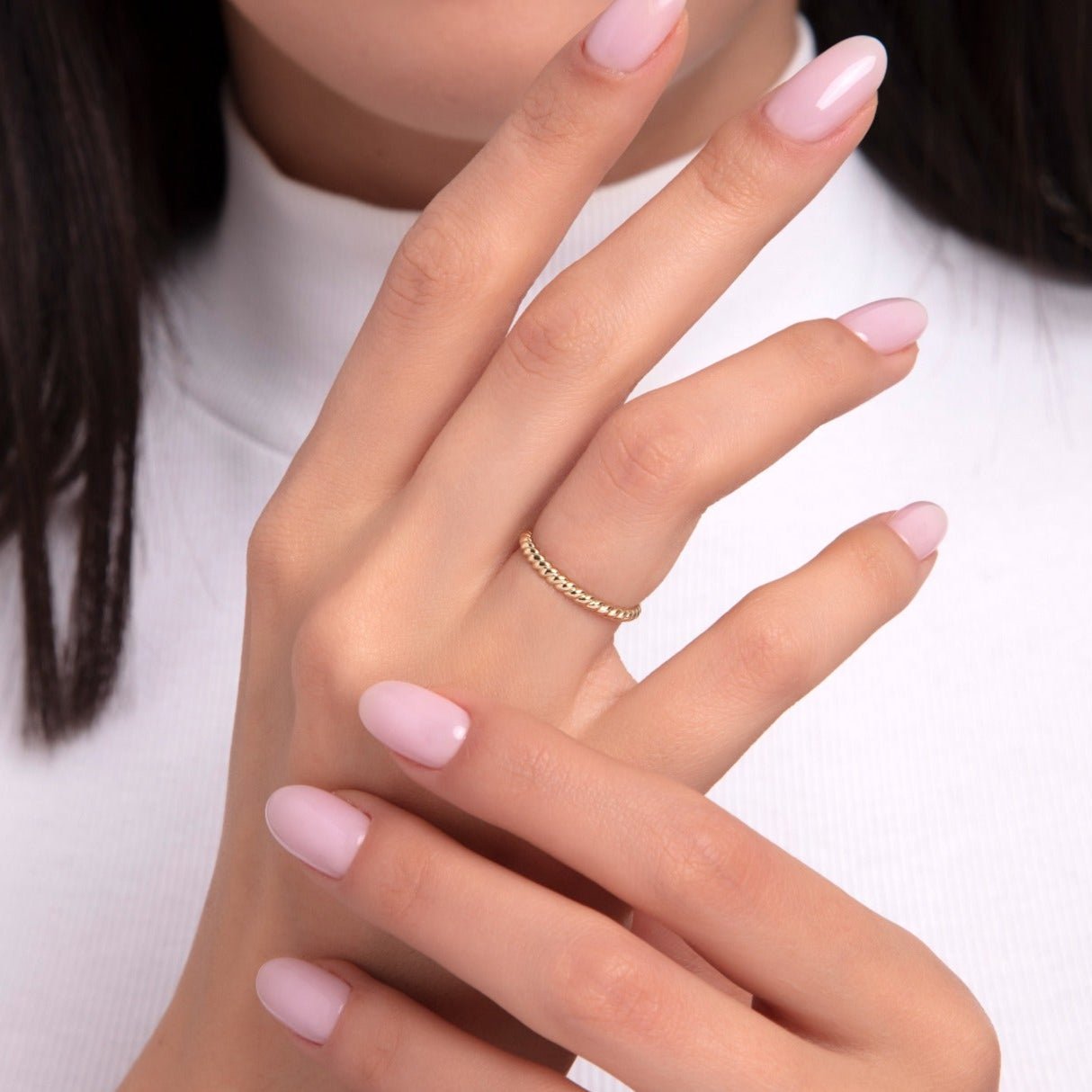 14K Guld Twistad Ring Dam – Elegant Rope Guldring - Noxlookjewelry