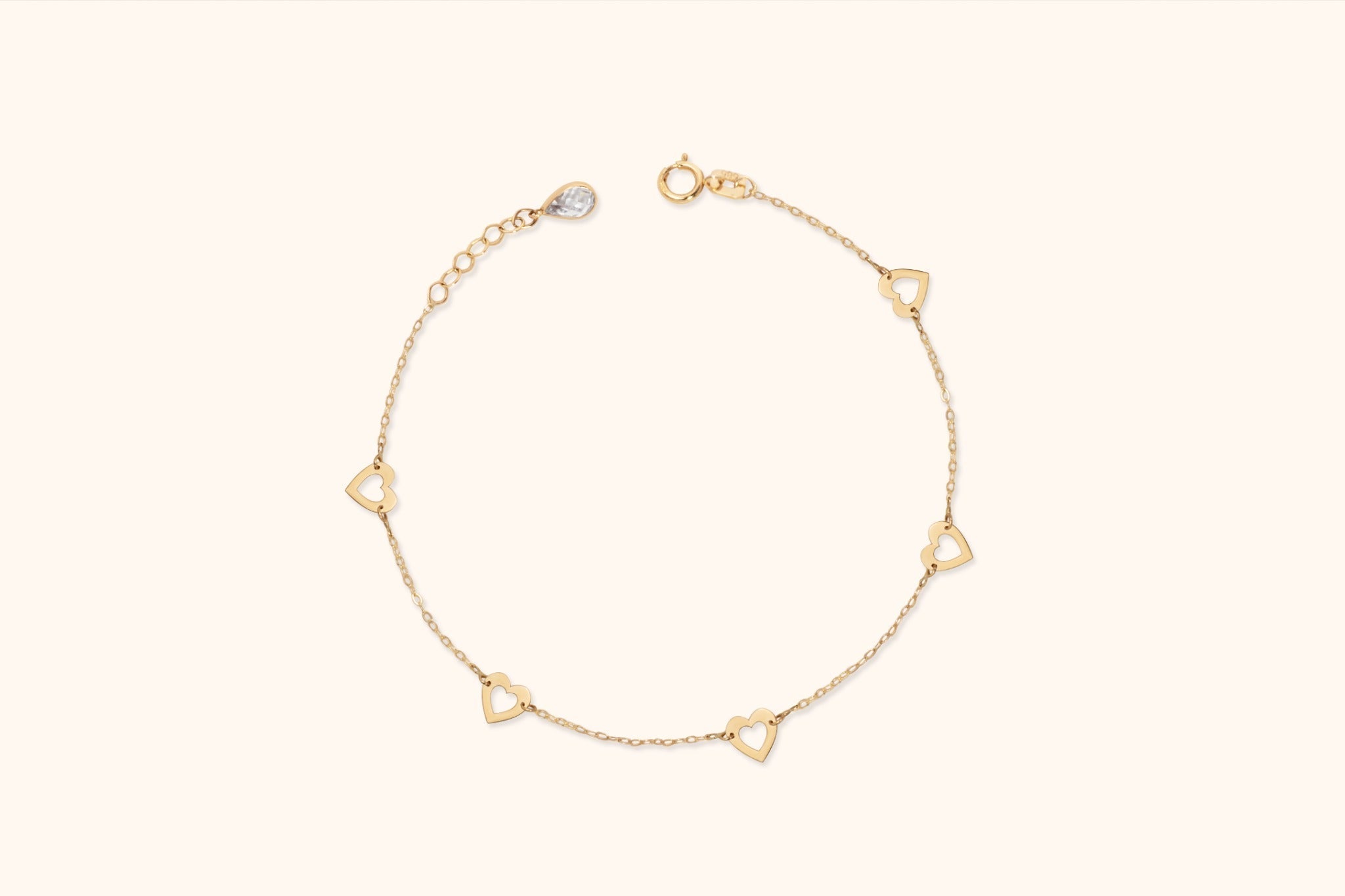 14K Guldarmband Dam Med Hjärtmotiv Och Elegant Minimalistisk Design - Noxlookjewelry
