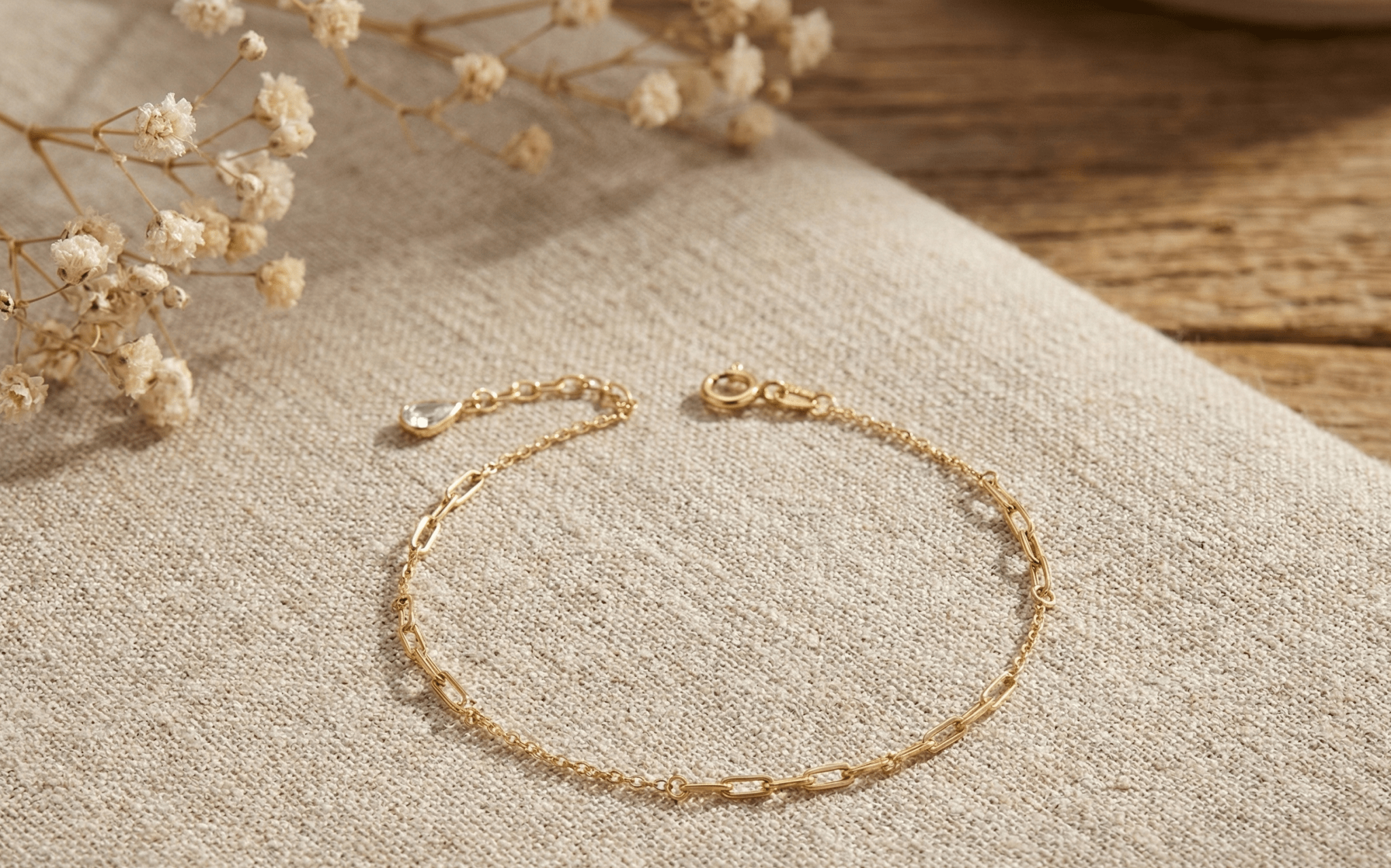 14K Guldarmband Dam Med Länkdesign Och Elegant Minimalistisk Stil - Noxlookjewelry