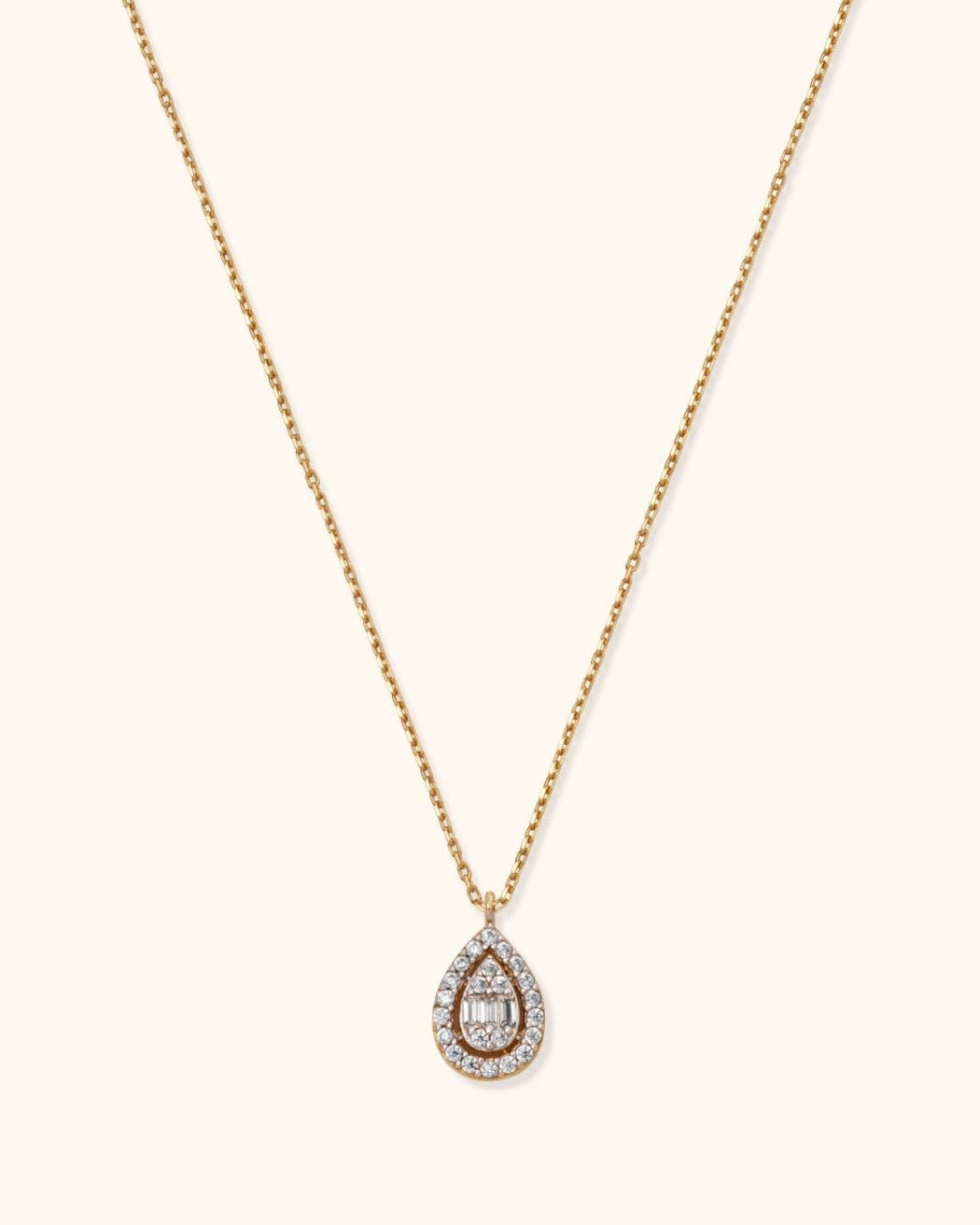 14K Guldhalsband Dam Med Droppformad Pendant Och Elegant Lyxig Design - Noxlookjewelry