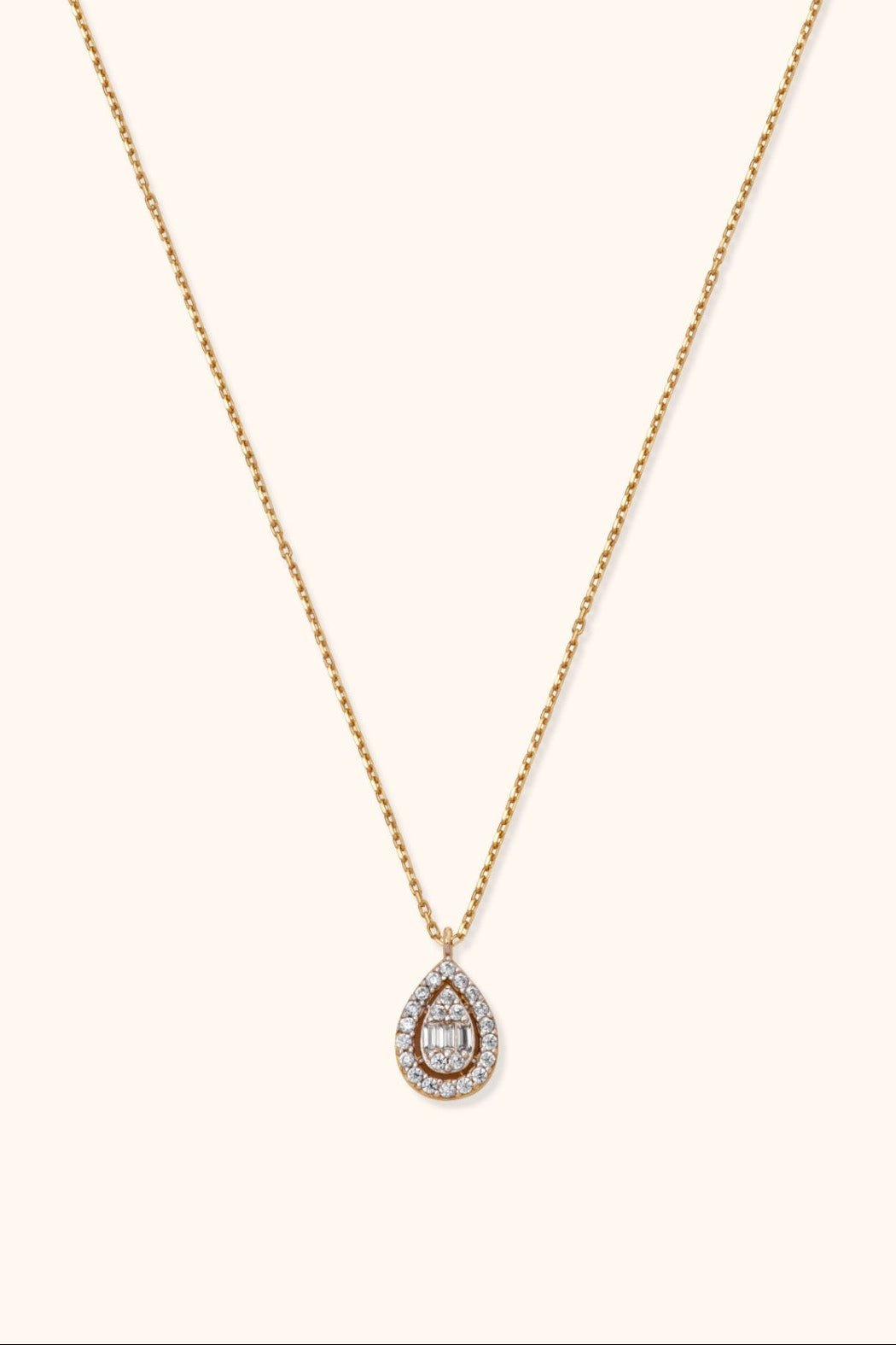 14K Guldhalsband Dam Med Droppformad Pendant Och Elegant Lyxig Design - Noxlookjewelry