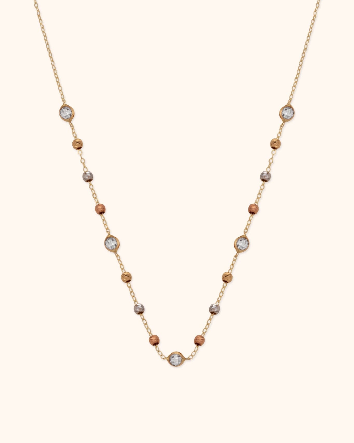 14K Guldhalsband Dam Med Flerfärgade Detaljer Och Elegant Minimalistisk Stil - Noxlookjewelry