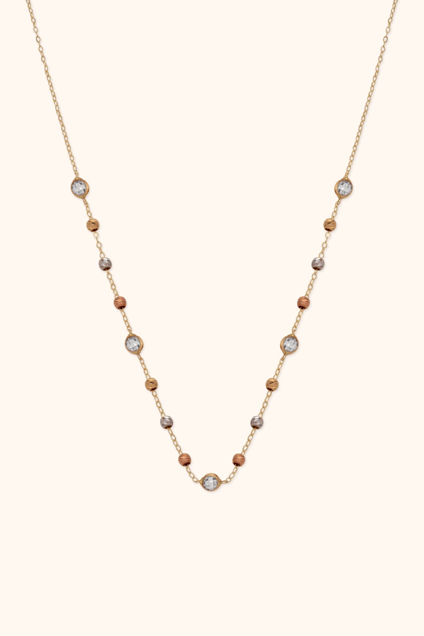14K Guldhalsband Dam Med Flerfärgade Detaljer Och Elegant Minimalistisk Stil - Noxlookjewelry