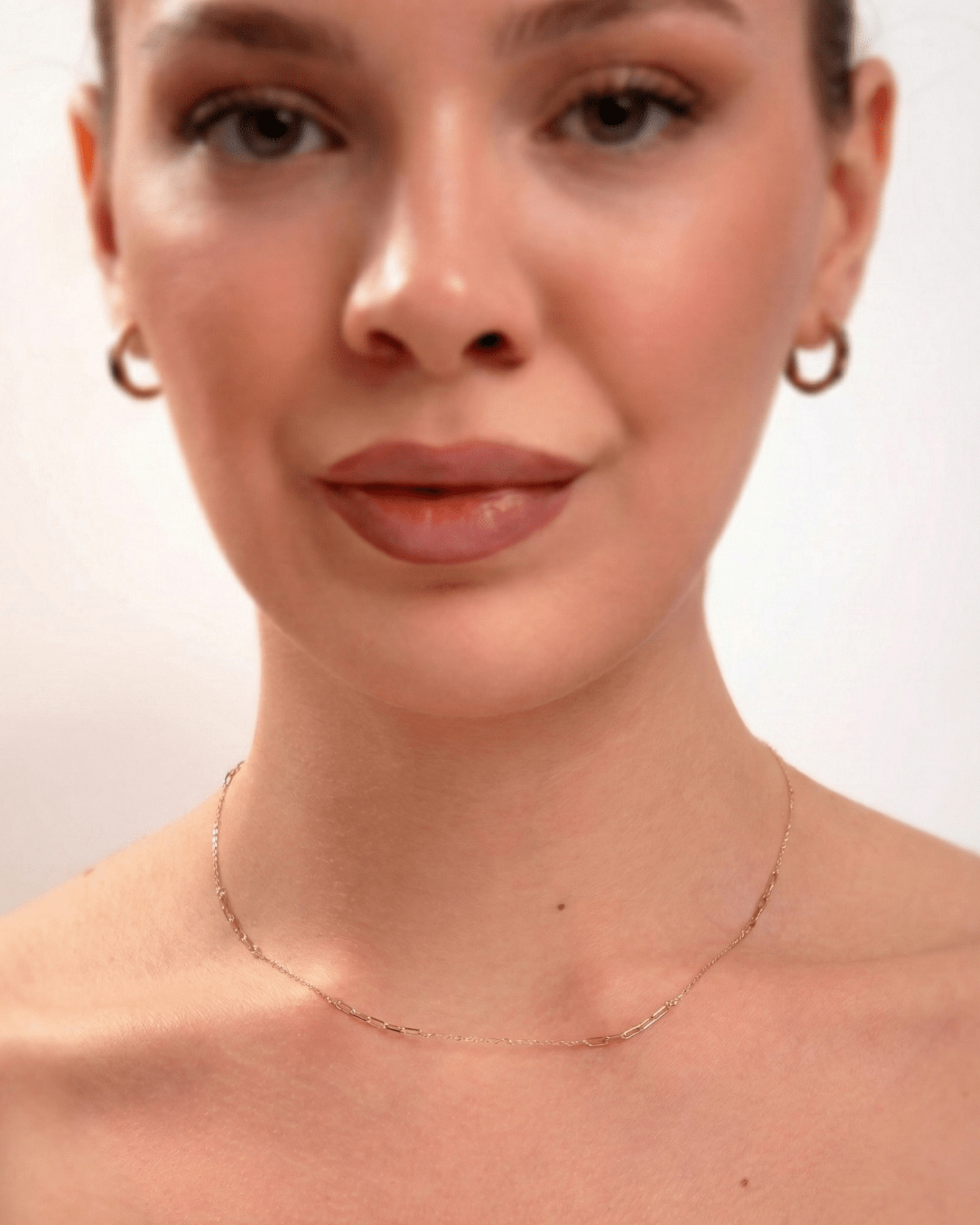 14K Guldhalsband Dam Med Paperclip Länkdesign Och Elegant Minimalistisk Stil - Noxlookjewelry