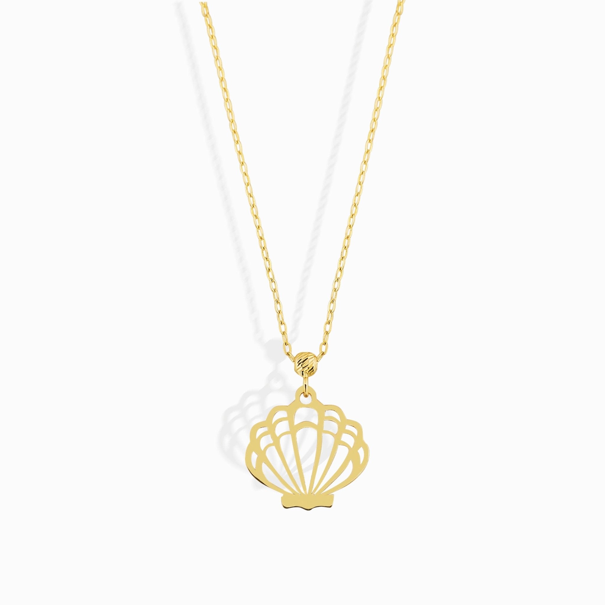 14K Guldhalsband Dam Med Snäcka – Äkta Guld Snäckhalsband - Noxlookjewelry