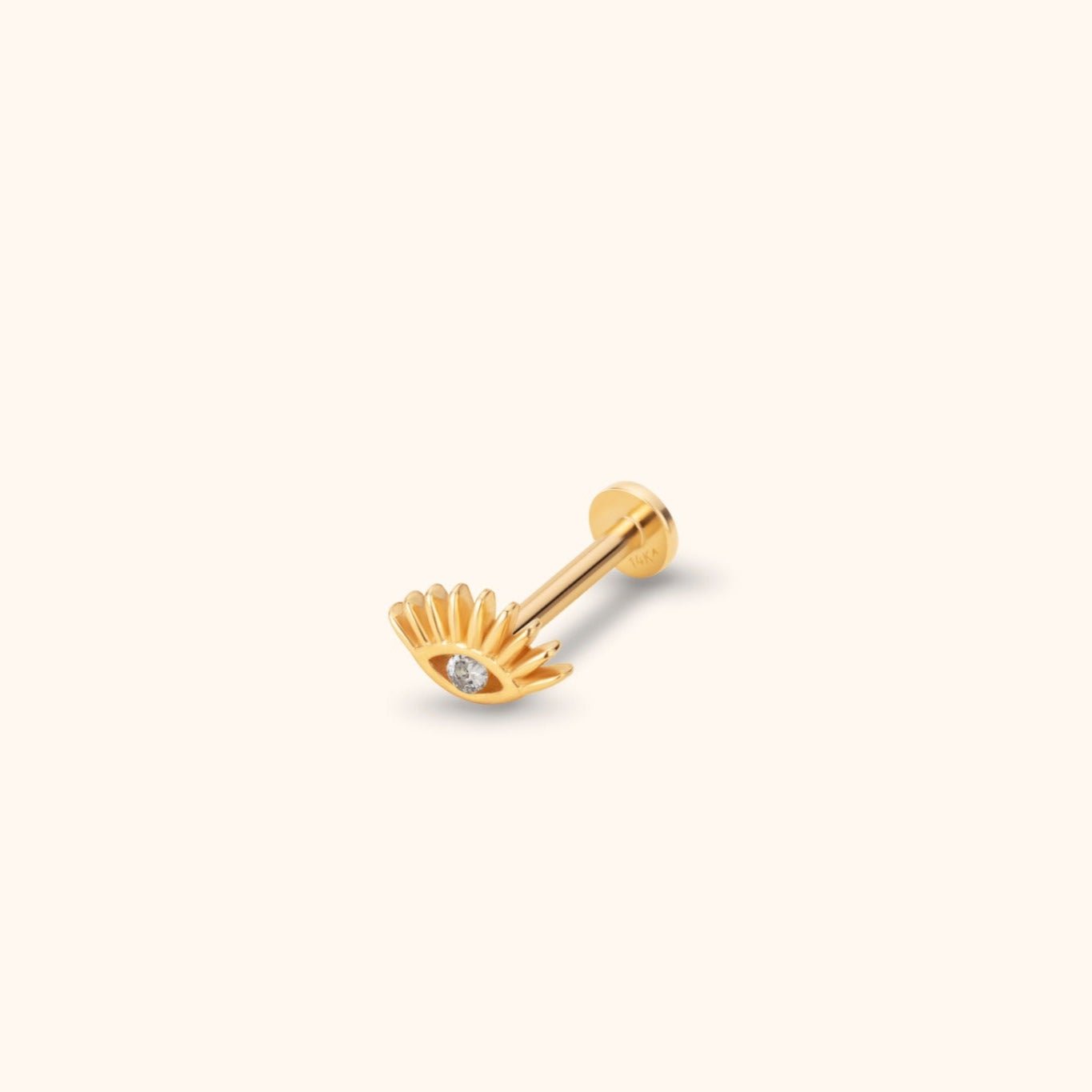 14K Tragusörhänge Öga I Äkta Guld Symboliskt Broskörhänge - Noxlookjewelry
