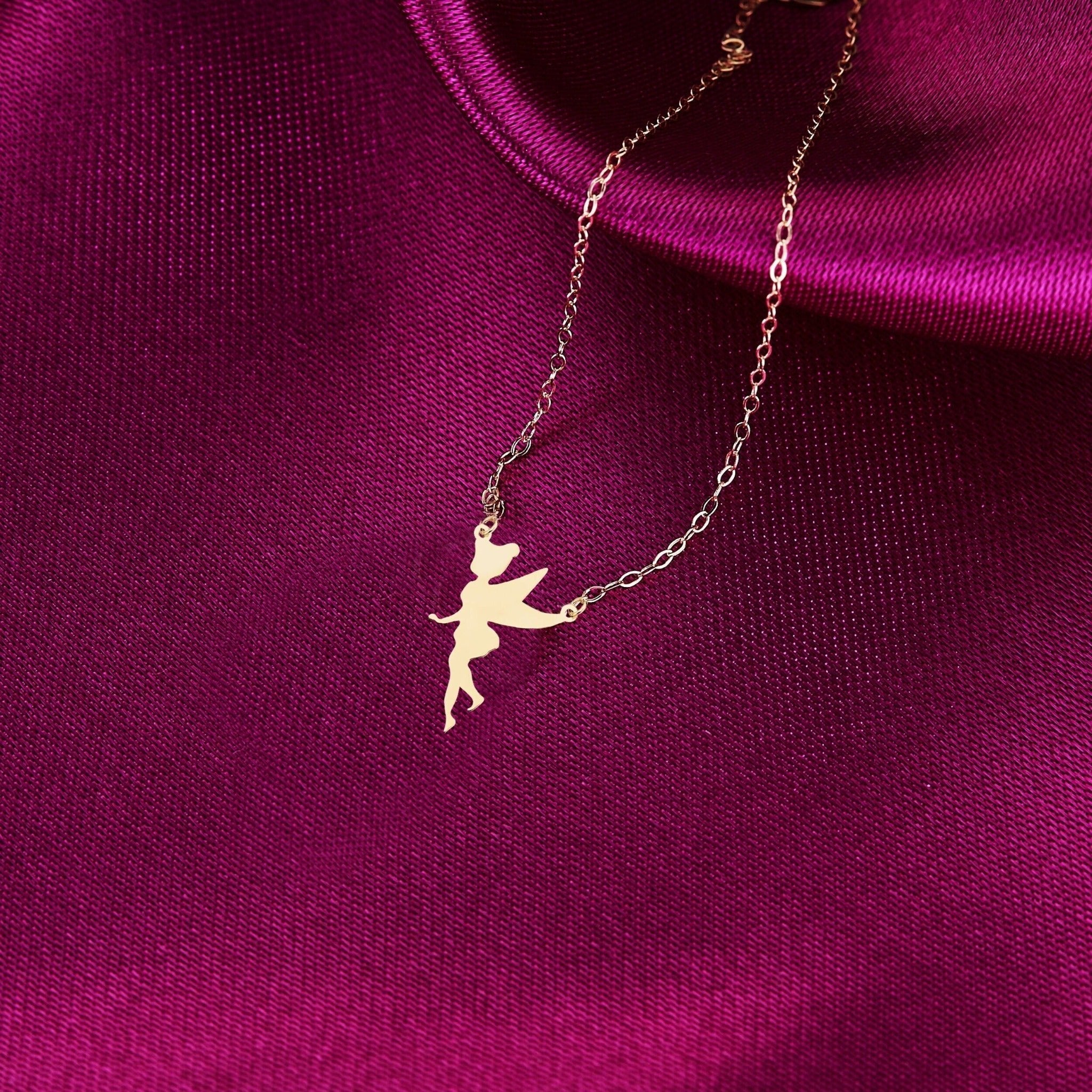 14K Äkta Guld Älva Halsband Dam – Tunt Guldhalsband i 585 Guld - Noxlookjewelry