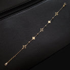 14K Äkta Guld Armband Dam – Klöver Armband med Eleganta Detaljer - Noxlookjewelry