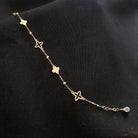 14K Äkta Guld Armband Dam – Klöver Armband med Eleganta Detaljer - Noxlookjewelry