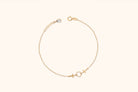 14K Äkta Guld Armband Dam – Kors Armband med Elegant Ringdetalj - Noxlookjewelry