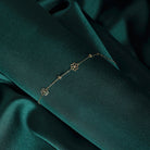 14K Äkta Guld Blomma Armband Dam – Minimalistiskt Blommigt Guldarmband - Noxlookjewelry