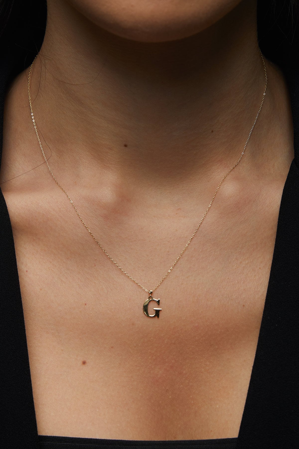 14K Äkta Guld Bokstav Halsband Dam – Personligt Initial Halsband A–Z - Noxlookjewelry