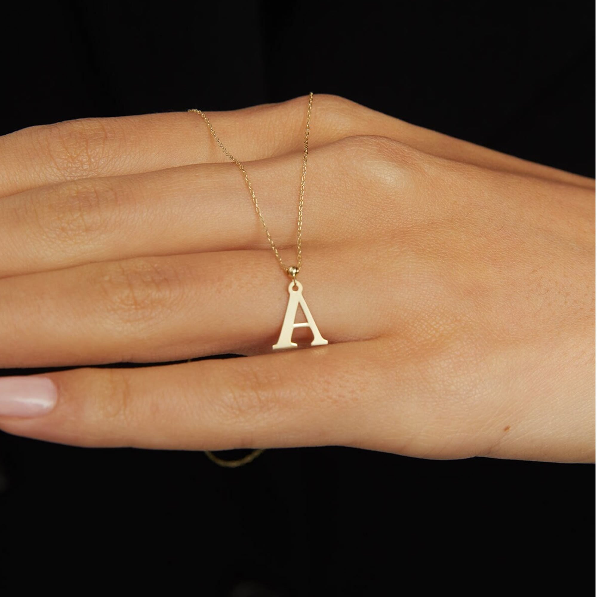 14K Äkta Guld Bokstav Halsband Dam – Personligt Initial Halsband A–Z - Noxlookjewelry