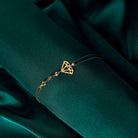 14K Äkta Guld Diamant Armband Dam – Geometriskt Guldarmband med Dubbel Kedja - Noxlookjewelry