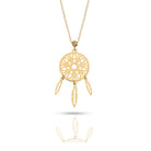 14K Äkta Guld Drömfångare Halsband Dam – Elegant Dreamcatcher Smycke i 585 Guld - Noxlookjewelry
