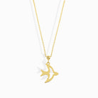 14K Äkta Guld Fågel Halsband Dam – Minimalistiskt Bird Pendant - Noxlookjewelry