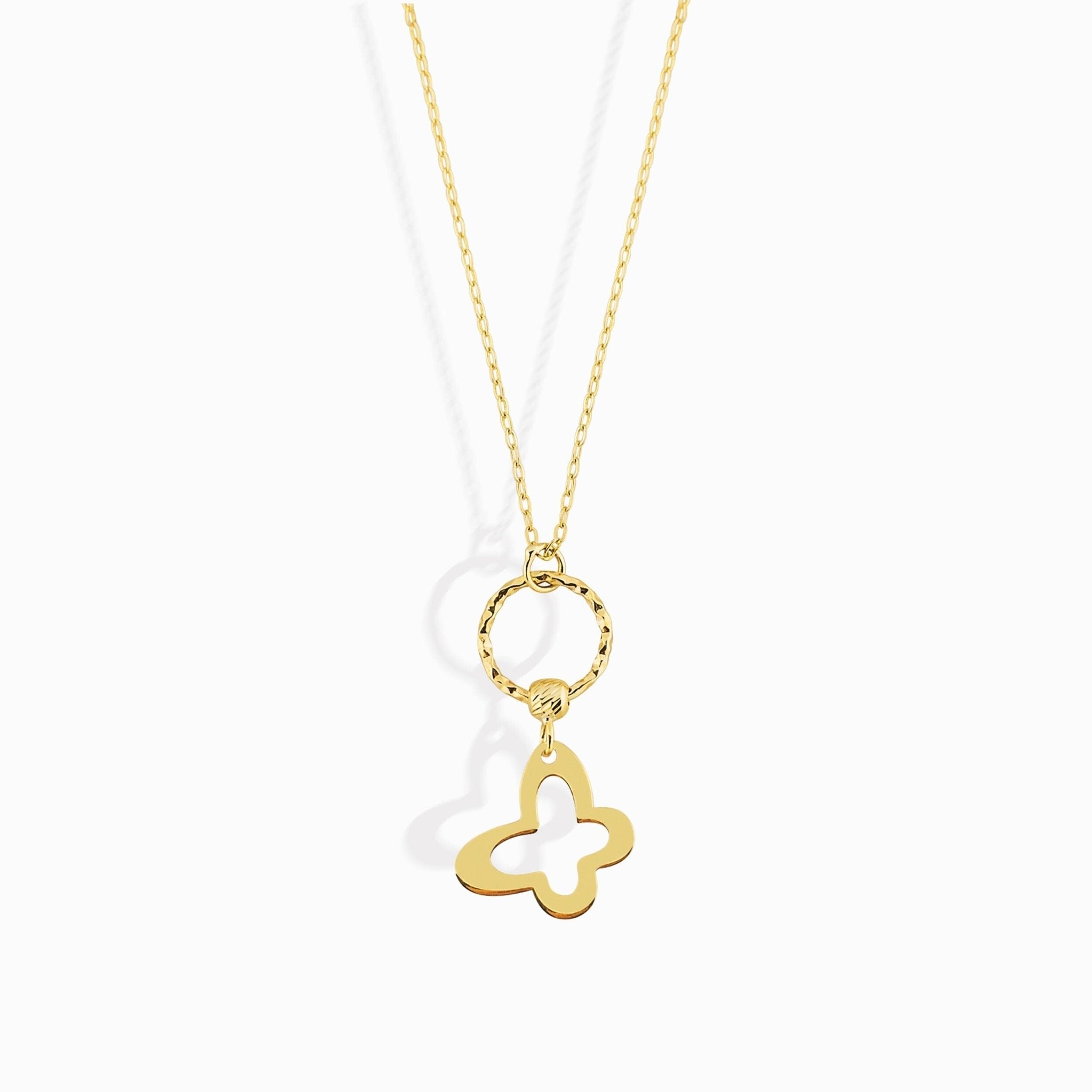 14K Äkta Guld Fyrklöver Halsband Dam – Lycka Klöver Smycke i 585 Guld - Noxlookjewelry