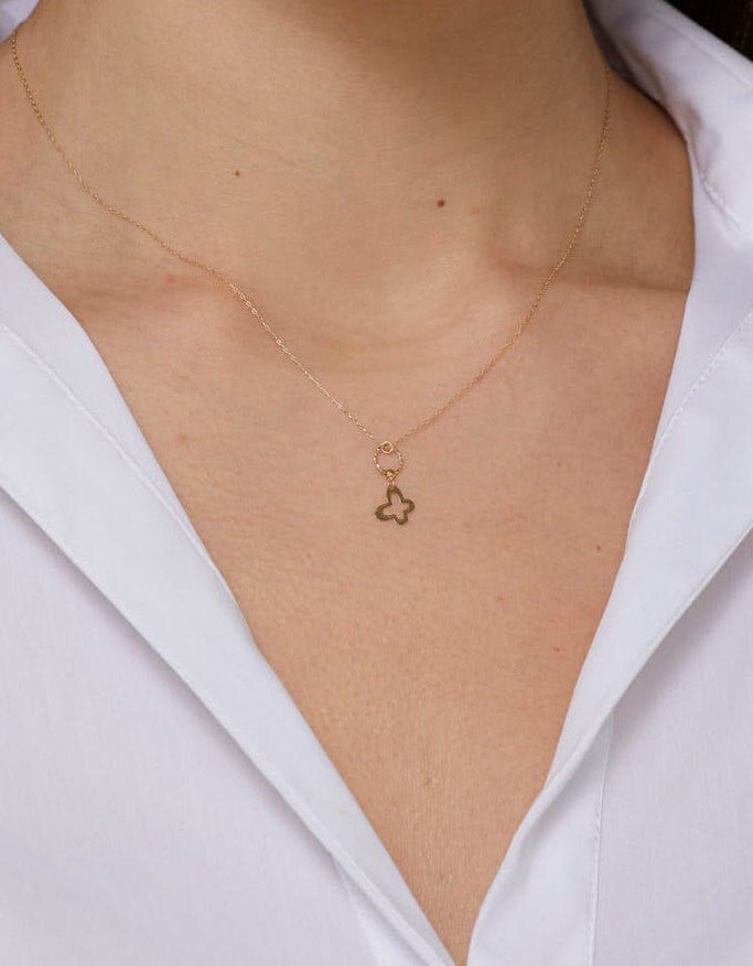 14K Äkta Guld Fyrklöver Halsband Dam – Lycka Klöver Smycke i 585 Guld - Noxlookjewelry