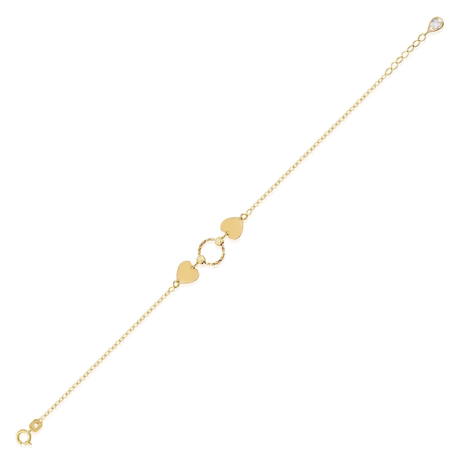 14K Äkta Guld Hjärta Armband Dam – Elegant Minimalistiskt Guldarmband - Noxlookjewelry