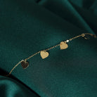 14K Äkta Guld Hjärta Armband Dam – Tunt Guldarmband med Hängande Hjärtan - Noxlookjewelry