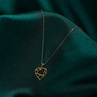 14K Äkta Guld Hjärta Halsband Dam – Geometriskt Hjärthalsband i 585 Guld - Noxlookjewelry