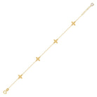 14K Äkta Guld Klöver Armband Dam – Tunt Lyckoarmband i Guld - Noxlookjewelry