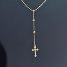 14K Äkta Guld Kors Halsband Dam – Elegant Guldhalsband med Kors - Noxlookjewelry