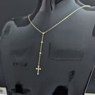 14K Äkta Guld Kors Halsband Dam – Elegant Guldhalsband med Kors - Noxlookjewelry
