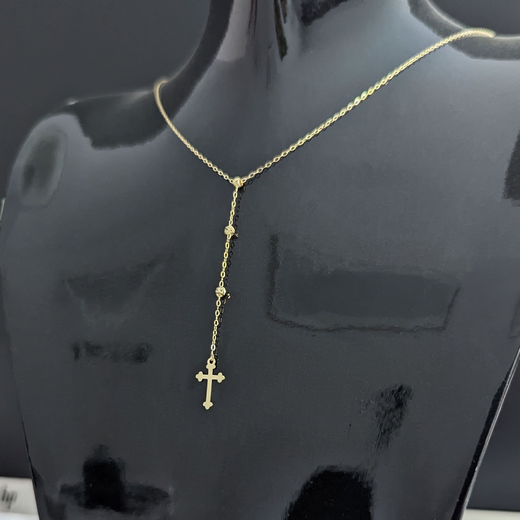 14K Äkta Guld Kors Halsband Dam – Elegant Guldhalsband med Kors - Noxlookjewelry