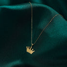 14K Äkta Guld Krona Halsband Dam – Minimalistiskt Kron Smycke - Noxlookjewelry