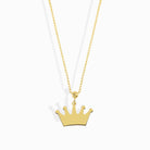 14K Äkta Guld Krona Halsband Dam – Minimalistiskt Kron Smycke - Noxlookjewelry