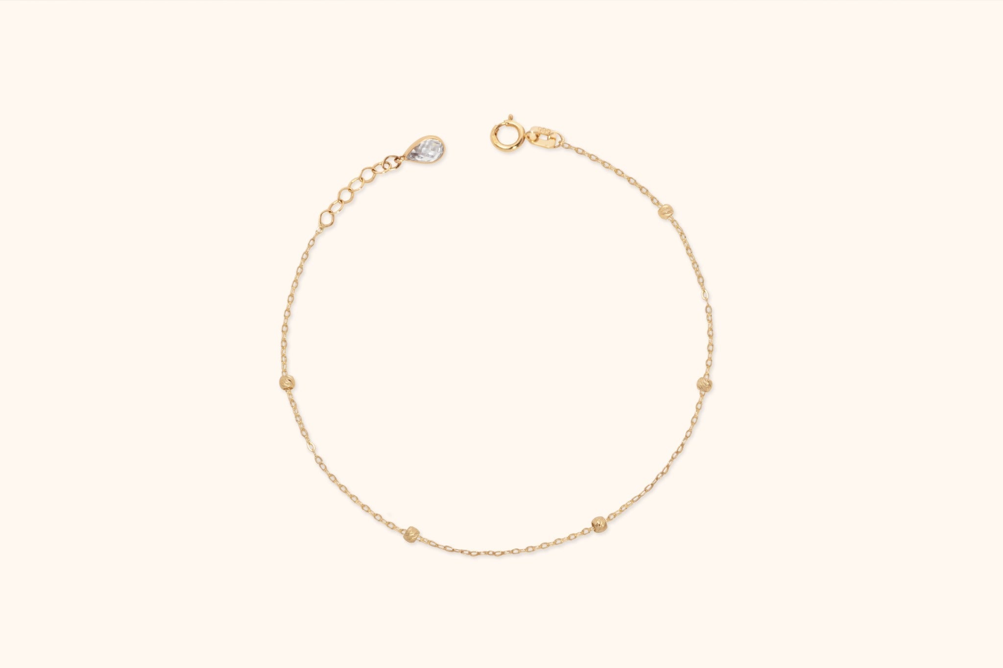 14K Äkta Guld Kul Armband Dam – Minimalistiskt Tunt Guldarmband - Noxlookjewelry
