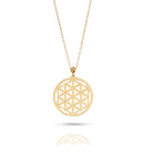 14K Äkta Guld Livets Blomma Halsband – Flower of Life Spirituellt Smycke - Noxlookjewelry