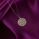 14K Äkta Guld Livets Blomma Halsband – Flower of Life Spirituellt Smycke - Noxlookjewelry