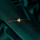 14K Äkta Guld Löv Armband Dam – Elegant Naturinspirerat Guldarmband - Noxlookjewelry