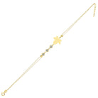 14K Äkta Guld Löv Armband Dam – Elegant Naturinspirerat Guldarmband - Noxlookjewelry