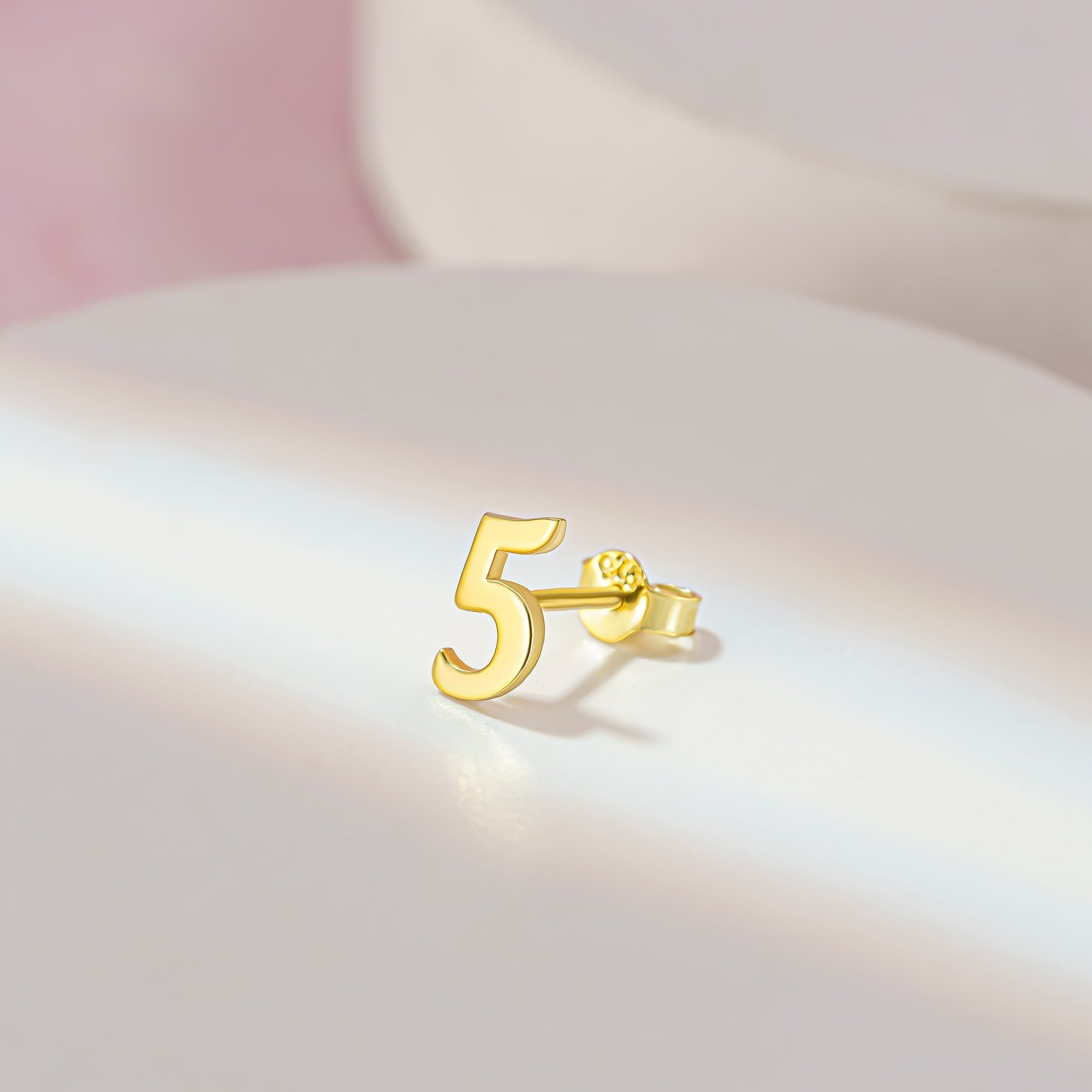 14K Äkta Guld Nummer Örhänge – Minimalistiskt Siffra Örhänge Dam - Noxlookjewelry