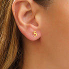 14K Äkta Guld Nummer Örhänge – Minimalistiskt Siffra Örhänge Dam - Noxlookjewelry