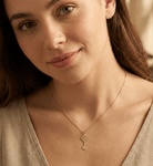 14K Äkta Guld Nyckel Halsband Dam – Fyrklöver Lycko Halsband i 585 Guld - Noxlookjewelry